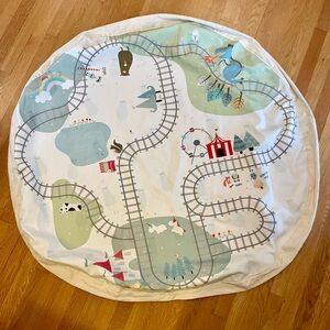 Round Play Mat with Train Track Design